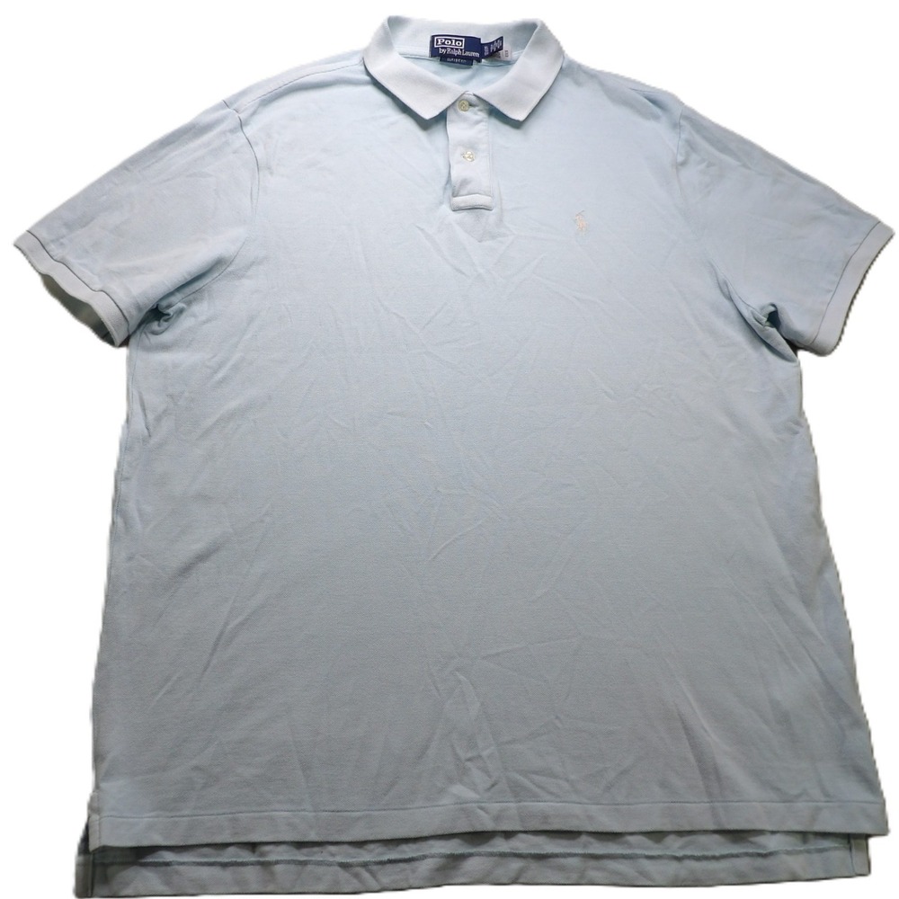 Polo Ralph Lauren Classic Fit Men Short Sleeves SS Shirt Light Blue XL Pony Logo